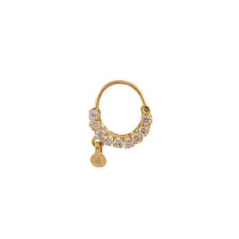  Designer gold plated american studded diamond indian nath nose-ring 1
