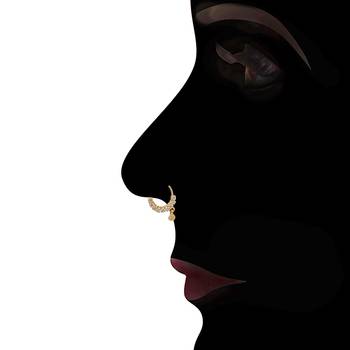  Designer gold plated american studded diamond indian nath nose-ring 2