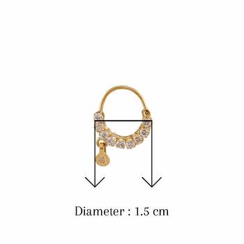  Designer gold plated american studded diamond indian nath nose-ring 4