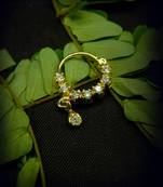 Designer Gold plated American Studded Diamond indian nath nose-ring