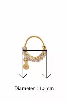 Designer Gold plated American Studded Diamond indian nath nose-ring
