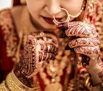 Designer kundan pearl stone bridal wedding nose ring indian style nath with pearl line 1