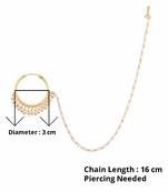 Designer kundan pearl stone bridal wedding nose ring indian style nath with pearl line