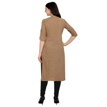 Beige woven rayon kurtas-and-kurtis 4