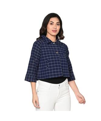 Fabnest Womens cotton handloom cropped jacket 3