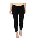 Fabnest womens winter black acrylic warm bottomwear with slit