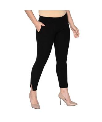 Fabnest womens winter black acrylic warm bottomwear with slit 3