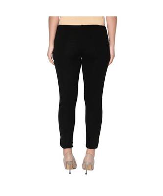 Fabnest womens winter black acrylic warm bottomwear with slit 4