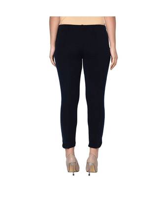 Fabnest womens winter navy acrylic warm bottomwear with slit 4