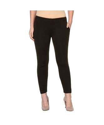 Fabnest womens winter brown acrylic warm bottomwear with slit 1
