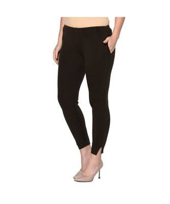 Fabnest womens winter brown acrylic warm bottomwear with slit 2