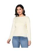 Fabnest women winter acrylic boat neck off white pullover