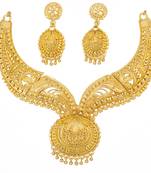 Piah Fashion Alloy Necklace set   ethnic jewellery  For Women
 (Gold)