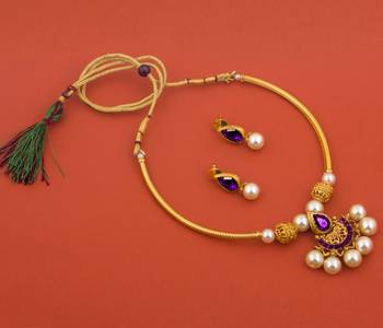 Piah Fashion Alloy  Necklace Set jewellery For Women(Gold) 3
