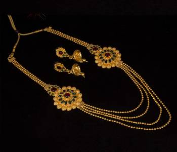 Piah Fashion Antique Traditional Temple Style Gold Necklace Set for Women and girls 3