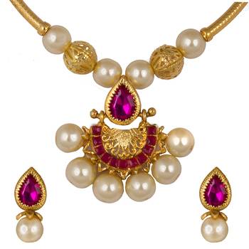 Piah Fashion Alloy  Necklace Set jewellery For Women(Gold) 1