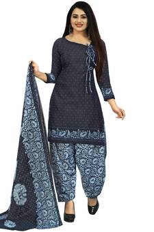 Rajnandini Navy-blue printed cotton salwar