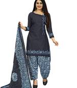 Rajnandini Navy-blue printed cotton salwar