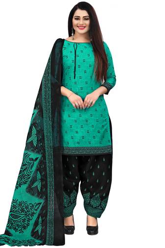 Green printed cotton salwar