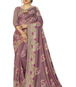 peach artsilk floralprint  sarees