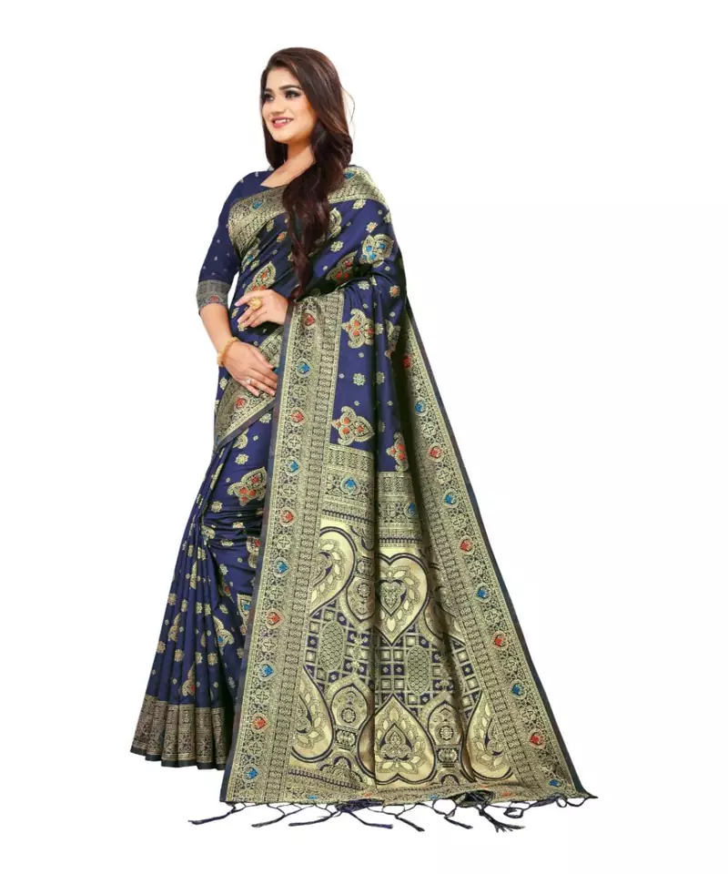blue artsilk zariwork  sarees