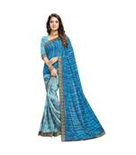 blue cotton floralprint  sarees