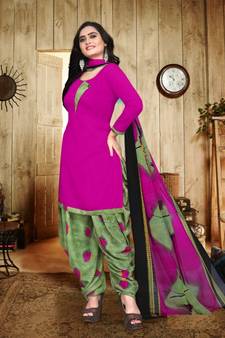 pink unstitched synthetic dress material