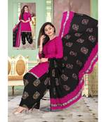 pink unstitched synthetic dress material