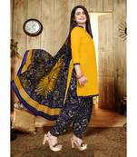 yellow unstitched synthetic dress material