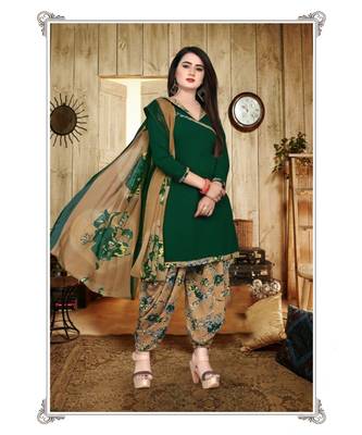 green synthetic dress-materials 1