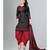 black unstitched printed cotton dress material