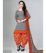 grey unstitched printed cotton dress material