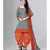 grey unstitched printed cotton dress material