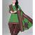 green unstitched cotton printed dress material