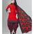 red unstitched cotton printed dress material