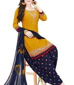 yellow synthetic dress-materials