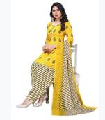 yellow synthetic dress-materials