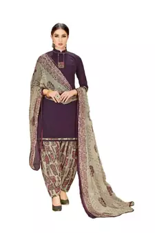 purple synthetic dress-materials