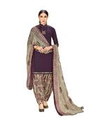 purple synthetic dress-materials