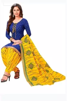 blue synthetic dress-materials