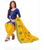 blue synthetic dress-materials