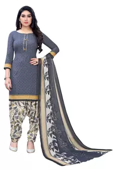 grey synthetic dress-materials