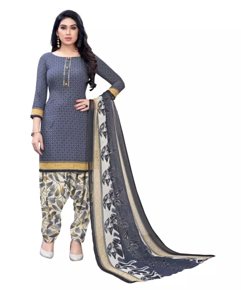 grey synthetic dress-materials