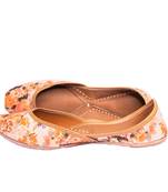 Peppithreads Ethnic Genuine Leather Floral Flats for Ladies Design No E