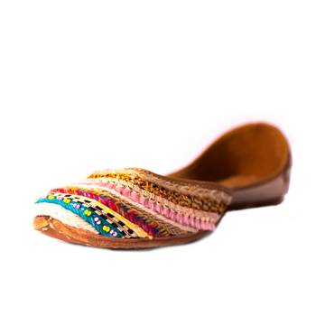 Peppithreads Ethnic Genuine Leather Embroidered Flats for Ladies 2