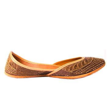 Peppithreads Ethnic Genuine Leather Embroidered Flats for Ladies 3
