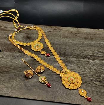 Gold Plated Long and Short Necklace Set For Women 1