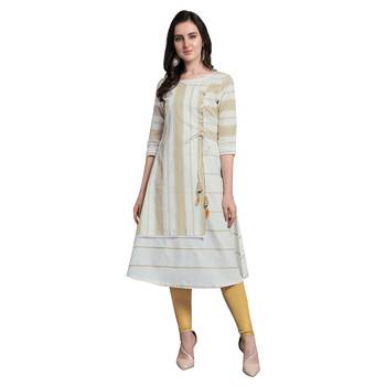 Off-white woven cotton kurtas-and-kurtis 1