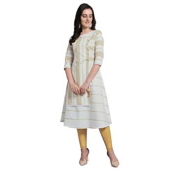 Off-white woven cotton kurtas-and-kurtis 2