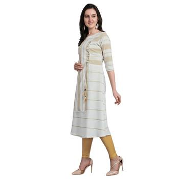 Off-white woven cotton kurtas-and-kurtis 3